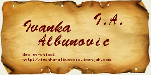 Ivanka Albunović vizit kartica